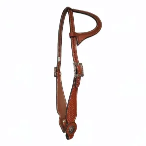 Western Show Trense m/ Basket Weave og Firkantede Sp�nder - One Ear