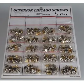 Pose med 10 stk. assorterede Chicago skruer