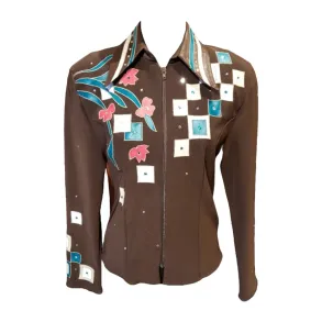 1849 Show Jacket + Pants | Chocolate Teal Flowers | Medium