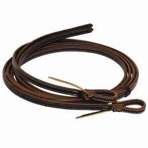 Professional's Choice | Al Dunning Reins Leather Doubled Stitch Edged Oiled 5/8