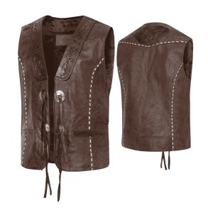 Stars & Stripes | Alamo Vest | Brown Cow Leather