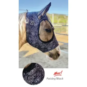 Comfort Fit Lycra Fly Mask w/ Forelock Opening | PAISLEY/BLACK