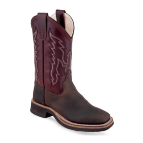 Old West Youth Boots | Victor | Brown w/Red Shaft