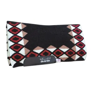 Comfort-Fit SMx Air Ride Western Pad | Quest Black/Crimson Red 3/4