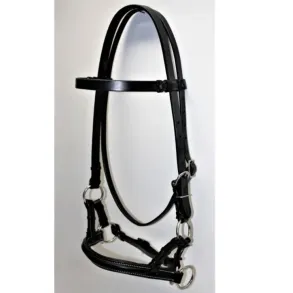 Sidepull | Black Leather | Cob/Full