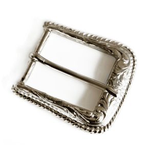 Stars & Stripes | Belt Buckle | Silver Scroll