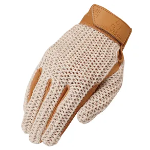Heritage | Crochet Riding Gloves | Tan