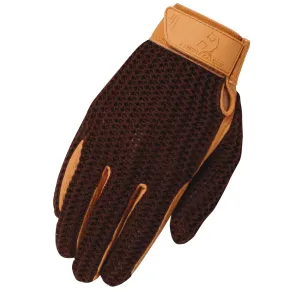 Heritage | Crochet Riding Gloves | Brown