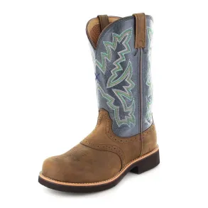 Twisted X | Men's Barn Burner Boot | Blue/Saddle | 8�M