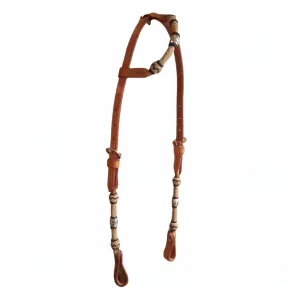 Western Show Trense m/ S�lv og Rawhide - One Ear