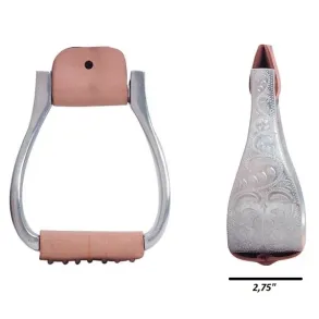 Metalab Aluminum Stirrups - Engraved Large Roper