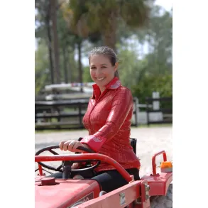 Performance Collection | Ladies Western Show Shirt | Red Holographic Foil
