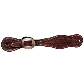 Raw Tack | Spur Strap w basket tooling | Chestnut