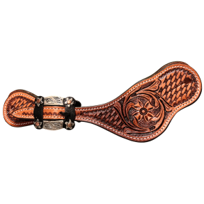Raw Tack | Spur Straps w basket tooling | Natural