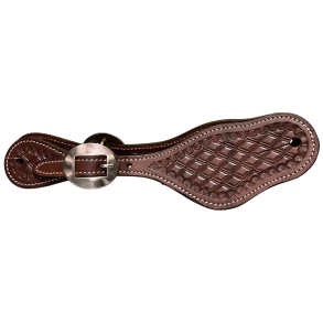 Raw Tack | Spur Strap w diamond tooling | Chestnut