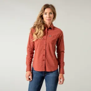 Kimes Ranch | Ladies Linville Shirt | Dark Red