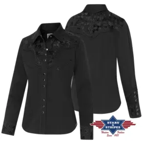 Stars & Stripes Dameskjorte | Riley| Black