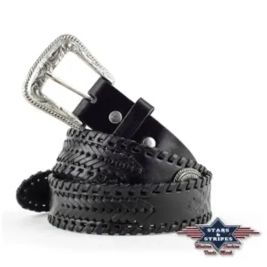 Leather Belt - Antique Silver Basket