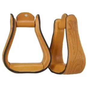 Tough 1 Royal King Embossed Stirrups | Light Oil
