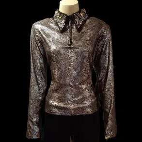 Western Collection Show Blouse | Metallic Silver Medium