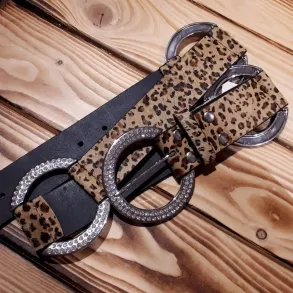 Wildfire L�derb�lte med dyreprint og krystaller - Cheetah 34