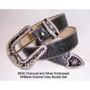Wildfire B�lte med Inlay og Swarovski krystaller - Black/Silver