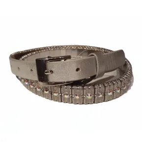 Wildfire Smalt Silver Link L�derb�lte med AB Swarovski krystaller