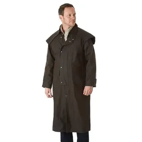 Sherwood | Long Brown Oilskin Coat | Unisex