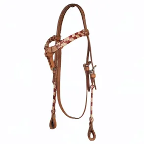 Western Trense m/ Flettet R�hud og Futurity Knot - Browband